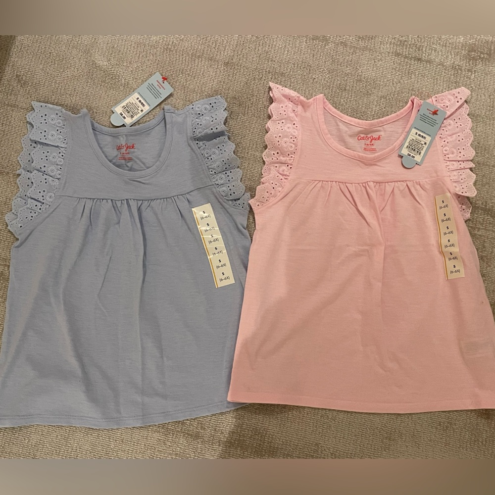 Girls Sleeveless Tops- New with tags, cat and jack 6/6x